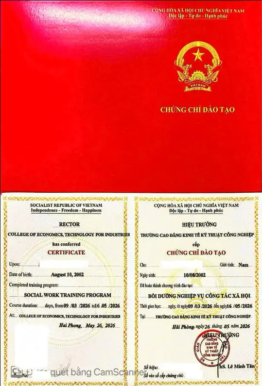 Chứng Chỉ Công Tác Xã Hội 2026